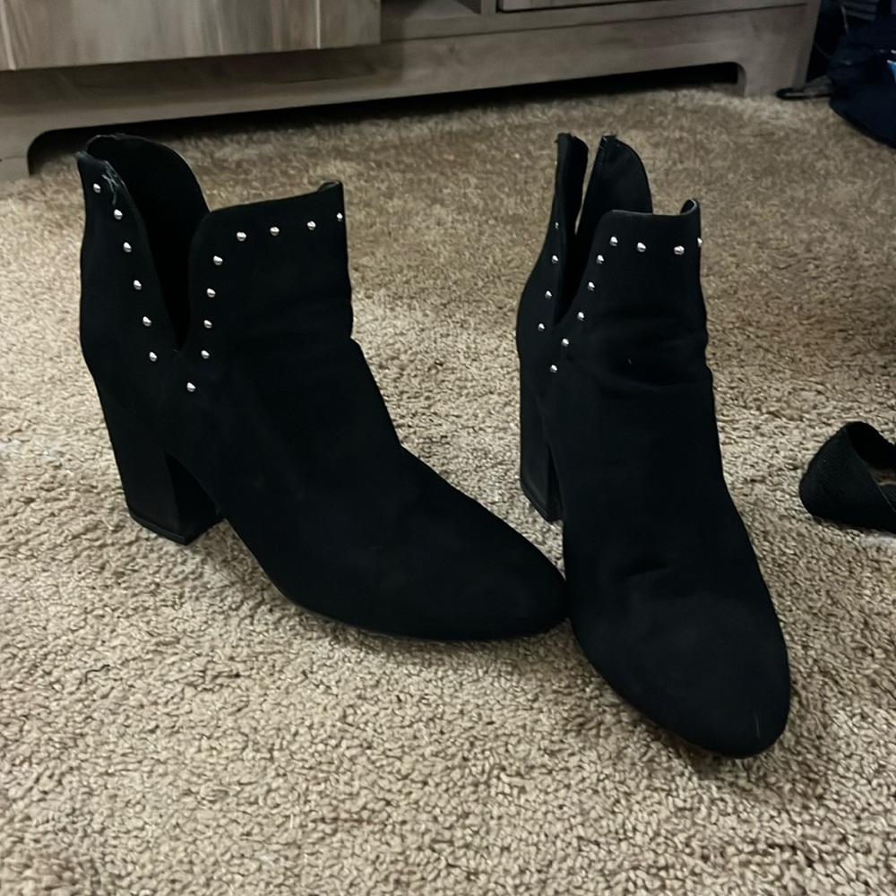 Black studded booties